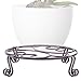 Yimobra Original Patented Plant Stand for Flower Pot Heavy Duty Potted Holder Indoor Outdoor, Metal Rustproof Iron Garden Container Round Supports Rack for Planter, Brown, 11.8 Inches