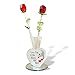 BANBERRY DESIGNS I Love You to The Moon and Back Rose Crystal Flower Bouquet - Set of 2 Red Roses in a Heart Shaped Vase - Mother's Day Valentine's Day Engagement Wedding Birthday Christmas