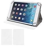 Blanco de cuero PU cubierta de la caja en folio de 7 