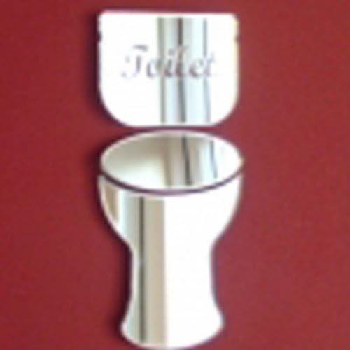 Cool Creations Restroom Door Sign - Engraved Toilet Door Mirror Sign 4inch x 2inch