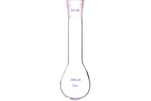 DONLAB CMA-0050 Borosilicate Glass 50ml Kjeldahl Flask Long Neck Nitrogen Flask Round Bottom with Standard Tapper 24/40 Groun