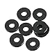 Haobase 100Pcs Black Nylon Plated M3 Flat Spacer Washer 3mm X 8mm X 1mm Thickness Gasket Ring