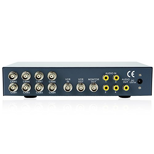 ToughstyTM 8Ch Color Non-Realtime Video Quad Processor CCTV Security Video Splitter with Audio & PIP - Thumbnail 2