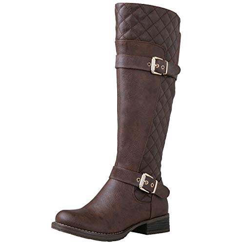 GLOBALWIN-Womens-Quilted-Knee-High-Fashion-Boots