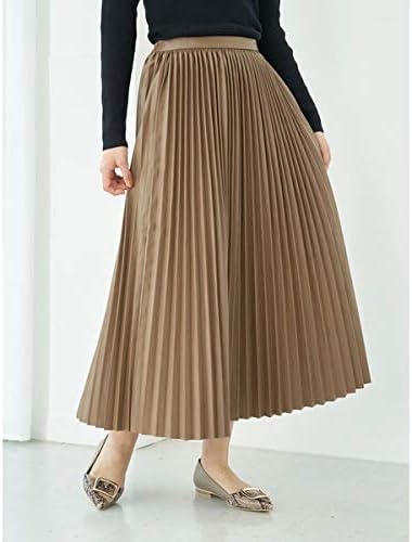 Amazon アースミュージック エコロジー フェイクレザープリーツスカート モカ F スカート 通販