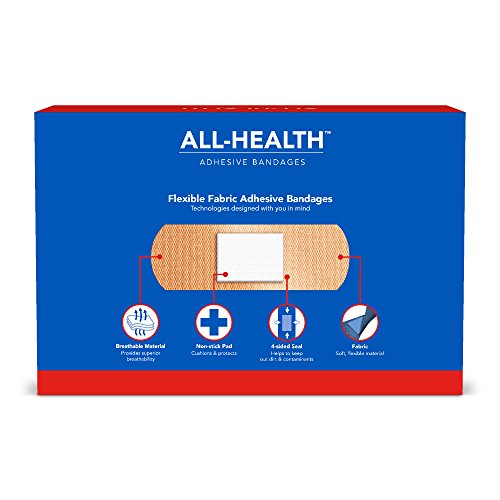 All-Health Flexible Fabric Adhesive Bandages, Assorted Sizes Variety Pack, 200 ct | Flexible Protect - //coolthings.us