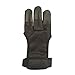 ArcheryMax Handmade Leather Three Finger Archery Gloves,Large,Black