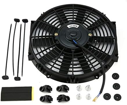 Jullyelegant 10 Inch 80W Round Frame Straight Leaves High Performance Motorsport Fans Automotive General Purpose Electronic Fan