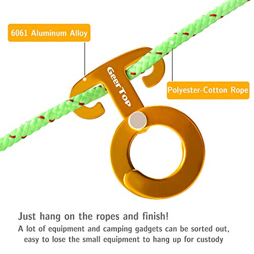 GEERTOP 4 Pack Lightweight Tent Guyline Adjuster Aluminum Alloy Tent