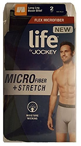 Jockey Life by Men s 2-Pack Long Leg Flex Microfiber Boxer Briefs - Assorted (L) Jockey Life by Men s 2-Pack Long Leg Flex Microfiber Boxer Briefs - Assorted (L)