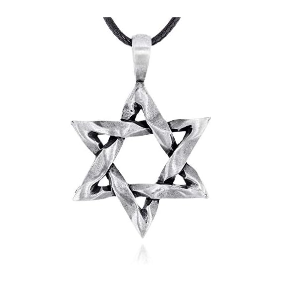 Namaste-Jewelers-Gothic-Jewish-Star-of-David-Pendant-Necklace-Pewter-Jewelry