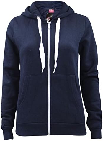 Made by PURL® Womens Ladies Plain Hoodie Zip Zipper Pockets Long Sleeve Hooded Top Hoody Jacket Coat Sweat Shirt Sweater UK Sizes 6-22