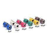 Cylewet 12Pcs Trimmer Variable Capacitance Ceramic 6mm Capacitor Kit 5PF 10PF 20PF 30PF 40PF 60PF for Arduino (Pack of 12) CYT1018