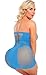 Women's Sexy Hourglass Seamless Tube Dress Bodysuit Lingerie (One Size, Blue)