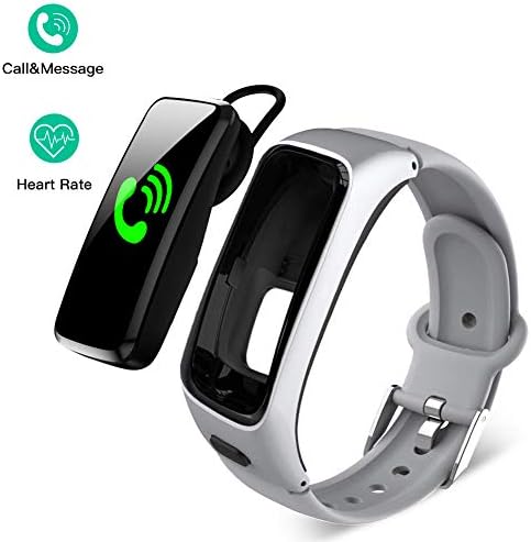 DEMAI Fitness Tracker IP68 Water-Resistant Smart Sports Bracelet with Bluetooth Headset-Heart Rate Monitor Sleep Step Counter Intelligent Activity Tracker Pedometer Watch for Kids Women and Men