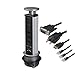 Tabletop Power Data Center Pulling Pop Up Power Socket 2 US Plugs 3 RJ45 Ports HDMI +VGA PTabletop Safe Hidden Outlet with 110-220V/50HZ Input for Office, Meeting Room, Desk, Surge Protectors Charger
