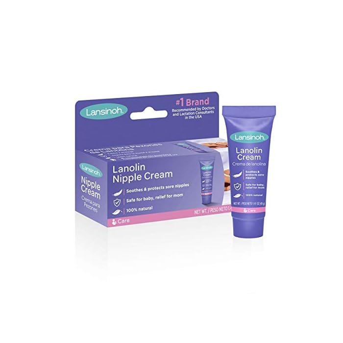Lansinoh Lanolin Nipple Cream, Safe for Baby and Mom, Breastfeeding Essentials, 1.41 Ounces