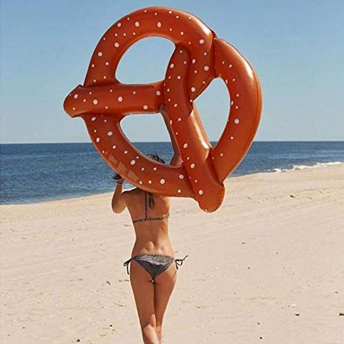 XuBa Swim Pool Floats Inflatable Air Mattress Circle Ring Buoy Kickboard Water Boat Summer Party Inflatable Donut Adult Toys Outdoor Brown