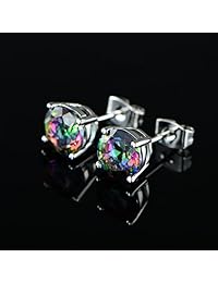 Hypoallergenic Rainbow Quartz Earrings Colourful Fashion Jewelry Gifts for Women Men Ladies