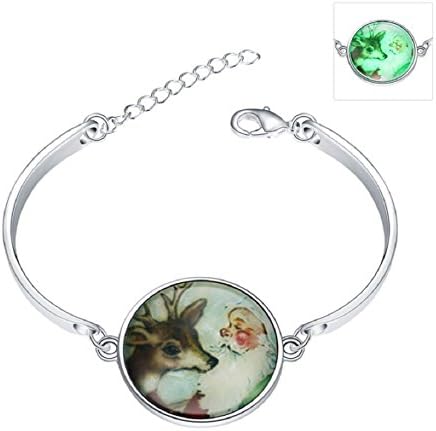SHARON Cat Christmas Cute Sika Deer Silver Bracelet