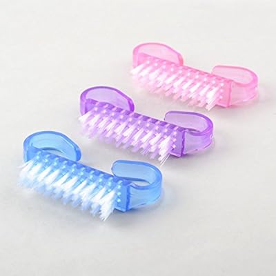 sea-junop 2Pcs Beauty Nail Art Dust Cleaning Sheep Horn Brush Manicure Tool