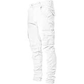 HUNGSON Men's Slim Fit Stretch Jeans Ripped Skinny Jeans for Men, Distressed Straight Leg Fashion Comfort Flex Waist Pants
