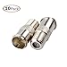 F-Type Connector, Conwork 10-Pack TV RF Cable Extension Coupler Adapter Connects Two Coaxial RG6 Video Cables, Male to Female