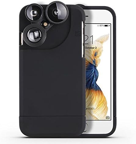 iPhone Lenses Cases Haldissim 4 in 1 iPhone 7/iPhone 8 Plus Lens Case Camera Lens Kit,Fish Eye Lens, Macro Lens, Wide Angle Lens and Telephoto Lens Case for 5.5 inch iPhone 7/iPhone 8 Plus (i7p-black)