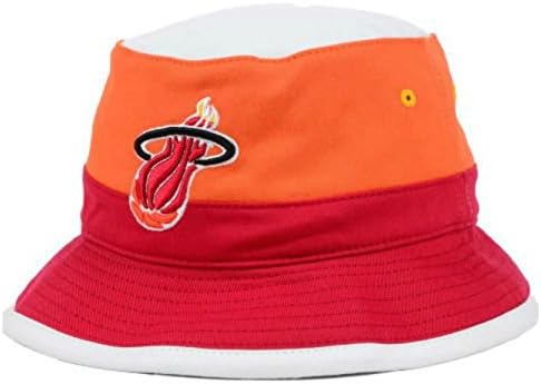 Genuine Merchandise Miami Heat Color Block Bucket Hat Cap Small/Medium Team Colors - Best Fits 7-7 1/2