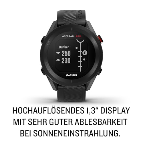 Approach S12 - GPS-Golfuhr mit Schlagweitenmessung & Distanzangaben zum Grün/Hindernissen auf 42.000 Golfplätzen. 1,3“ Display mit einfacher Bedienung & bis zu 30 h Akkulaufzeit im Golf-Modus.