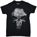 Marvel The Punisher Dirty Skull T-shirt (Extra Large, No Sweat Logo)