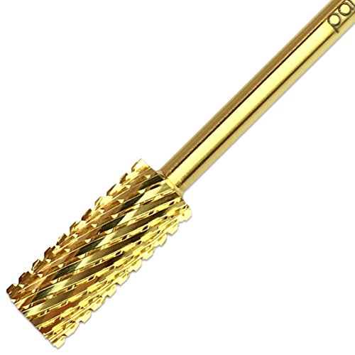 Pana 3/32" Safety Nail Carbide Bit - Gold Small Barrel Head (Grit: Extra Coarse - XC) for Electric Dremel Drill Machine