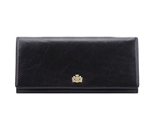 WITTCHEN Portefeuille | Couleur: Noir | Matériel: Cuir de Grain | Taille: 19 x 9 CM | Orientation: Horizontalement | Collection: Arizona | 10-1-333-1