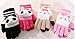 Women Winter Warm Knit Gloves Capacitive Touch Screen Wrist Gloves Mittens (Black Panda)