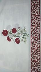 Ridhi -Red and Green Christmas Buta Cotton Hand