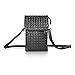 Bosam Woven Leather Women's Cell Phone Crossbody Bag Small Purse for iphone 11 Pro max XS XR X 8 7 plus 6.5 inch smartphones(Black)