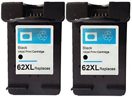 JCINK 2BK Remanufactured Ink Cartridges for HP 62XL HP62 XL Black C2P04AN Officejet 5740 5742 5745 8040 8045 ENVY 5640 5660 5665 7640 7645 8000 8005