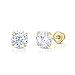 14k Yellow Gold Solitaire Round Cubic Zirconia Stud Earrings in Secure Screw-backs (6mm)…