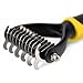 Pet Grooming Tool - 2 Sided Undercoat Rake for Cats & Dogs - Safe Dematting Comb for Shedding - Easy Mats and Tangles Removing - no More Flying Hair