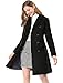 Allegra K Women's Winter Coat Elegant Notched Lapel Double Breasted Trench Coat X-Small Black