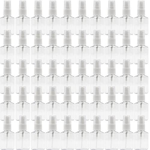 Vinsencoo 50 Pack 1 oz/30ml Empty Mini Clear Plastic Spray Bottles With Lid Fine Mist Travel Size Bottle Refillable Liquid Containers for Cosmetics,Perfumes，Sample，Eyeglass Cleaner,30pwbj