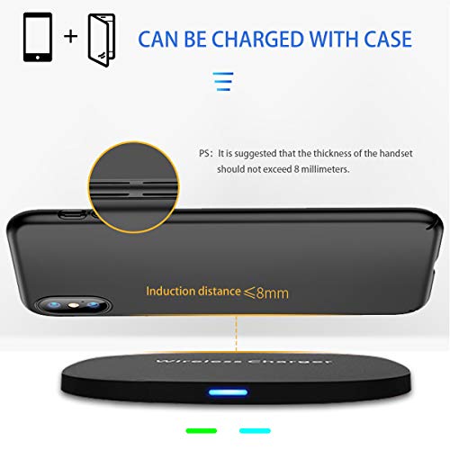 TENNBOO Wireless Charger Station Qi-Certified 7.5W Wireless Charging Compatible for iPhone Xs MAX/XR/XS/X/8/8 Plus,10W Compatible Galaxy Note 9/S9/S9 Plus/Note 8/S8,5W All Qi-Enabled Phones(Black)