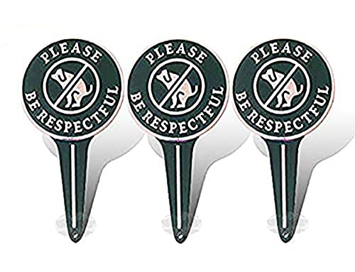 No Peeing/Pooping Be Respectful Dog Sign,Stop Dogs from Pooping and Peeing On Your Lawn, Politely Reads Please Be Respectful-Metal Reflective Yard Sign Protect Your Grass & Property (No Poo) 3Pack