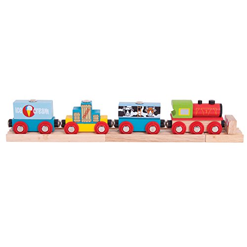 Bigjigs Rail Wooden Freight Train - Other Major Rail Brands are Compatible