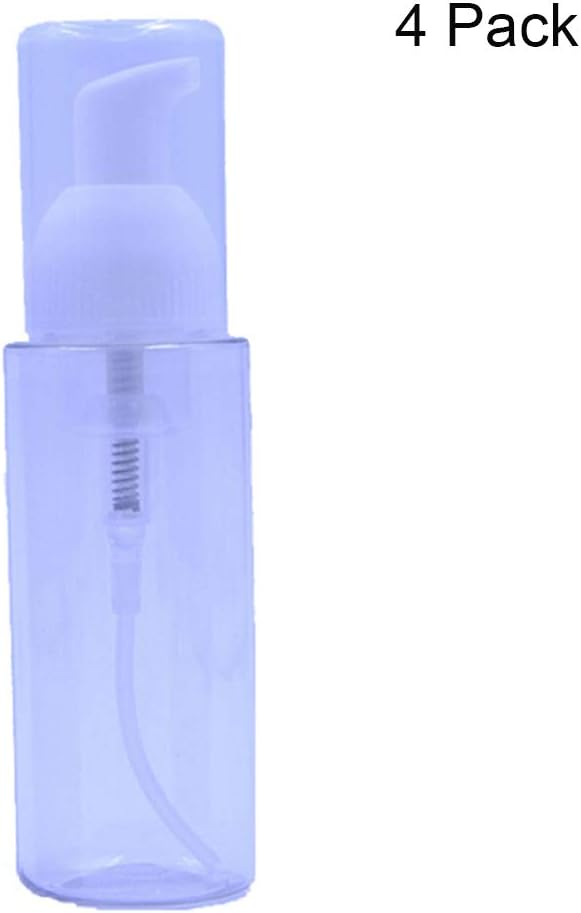 BELUPAID Foaming Bottles 4 Pack Soap Dispenser Foaming Pump BPA-Free Plastic Refillable Portable Travel Liquid Soap Bottle 80 ml/2.8 oz Size Cylindrical Bottle (Colorless)