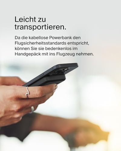 BoostCharge Pro Kabellose Powerbank 5000mAh mit Qi2, MagSafe-Kompatibles Tragbares Ladegerät mit Integriertem Ständer, für iPhone 17, iPhone Air, iPhone 16, 15, 14, Pixelsnap usw. – Schwarz