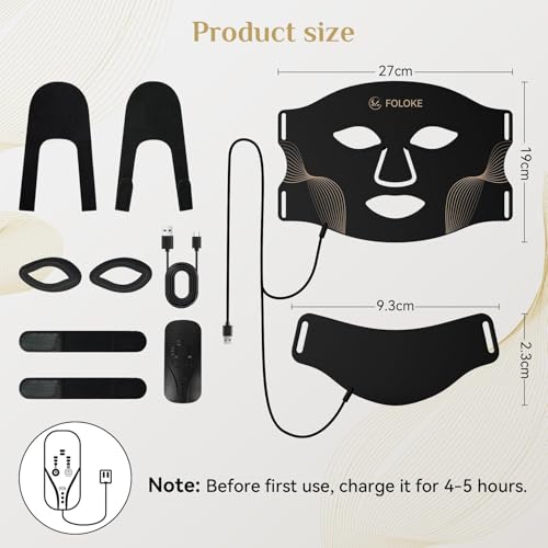 FOLOKE LED Light Therapy Mask Skin Care ， LEDs face mask & neck mask Red - Wavelength for Home Use, – Advanced Skincare Made Easy