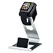 Multipurpose Apple Watch Stand | Dual Aluminum Charging Station Angled to Hold iWatch, iPad, iPhone for Charging and Viewing | Select 38mm or 42mm | Silver/Black (38mm)
