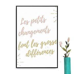 Framed Canvas Wall Art for Living Room, Bedroom French Quotes Canvas Prints for Modern Home Decoration Ready to Hang - 16"x24" inches