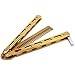 ZRAMO Professional TH602 Unique Folding Comb Blade Square Handle Practice Training Knives Tool for Beginner (gold comb)